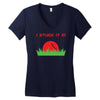 disc golf dirty sex joke pun ground penetration Women's V-Neck T-Shirt