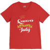 queens are born in july V-Neck Tee