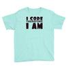i code therefore i am Youth Tee