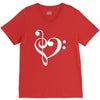 music heart rock baseball V-Neck Tee