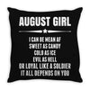 Super August Girl Throw Pillow