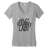 crazy rabbit lady Women's V-Neck T-Shirt