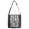 beer runs does that count as exercise funny Adjustable Strap Totes
