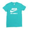 weed   just smoke it   mens funny Ladies Fitted T-Shirt