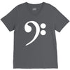 bass cleff funny V-Neck Tee
