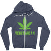 Vegetarian Pot Leaf Zipper Hoodie
