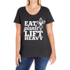 eat plants lift heavy Ladies Curvy T-Shirt