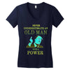 never underestimate an old man with a Women's V-Neck T-Shirt
