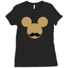 mickey mouse moustache Ladies Fitted T-Shirt