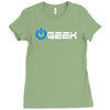 geek' (power on button) Ladies Fitted T-Shirt