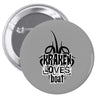 Kraken Loves Boat Pin-back button