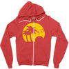 beach silhouette birds sand sunset Zipper Hoodie