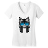 cat music Women's V-Neck T-Shirt
