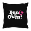 Bun in the Oven with Heart Baby Girl Throw Pillow
