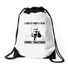 i love it when a plan comes together Drawstring Bags