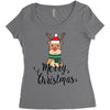 merry cristmas reindeer Women's Triblend Scoop T-shirt