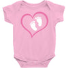 Baby Girl with Heart Any Name Customized Baby Bodysuit