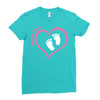 Baby Girl with Heart Any Name Customized Ladies Fitted T-Shirt