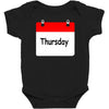 title of day of the week sunday thursday day of the week Baby Bodysuit