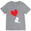 bird love heart animal graph note music party pop art gift V-Neck Tee