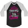 Celebrating With the 7th Birthday Queen 3/4 Sleeve Shirt
