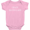 crazy sloth lady Baby Bodysuit