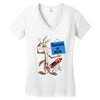 looney tunes genius at work Women's V-Neck T-Shirt