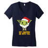 may cristmas be with you yoda Women's V-Neck T-Shirt