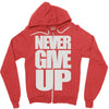 never give up (2) Zipper Hoodie