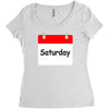 title of day of the week saturday day of the week Women's Triblend Scoop T-shirt