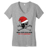 skull christmas Women's V-Neck T-Shirt