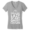 this is my lazy ghost costume 3 Women's V-Neck T-Shirt