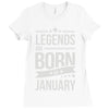 legends are born in january Ladies Fitted T-Shirt