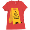 caution bananas Ladies Fitted T-Shirt