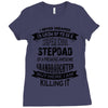 Super Cool Stepdad Of A Freaking Awesome Granddaughter Ladies Fitted T-Shirt