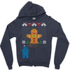 cookie monster gingerbread man ugly christmas sweater Zipper Hoodie