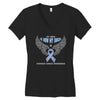my hero is now my angel stomach cancer awareness Women's V-Neck T-Shirt