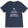 if you keep calm you'll never be a super saiyan V-Neck Tee