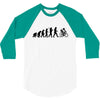 evolution of a cyclist mens black or blue cycling t shirt bike 3/4 Sleeve Shirt