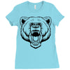 angry bear head Ladies Fitted T-Shirt