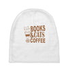 books and cats and coffee Baby Beanies