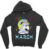 unicorns are born in march cute unicorn Zipper Hoodie
