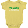 Vegans We're Not Crazy We're Just From The Future White Baby Bodysuit