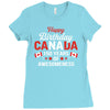 Happy Birthday Canada 150 Years Of Awesomeness Ladies Fitted T-Shirt