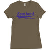 scotland born and raised retro white &amp; navy international country Ladies Fitted T-Shirt