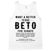 want a better texas black Tank Top