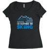 i'd rather be skiing Women's Triblend Scoop T-shirt