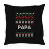 ugly christmas papa Throw Pillow