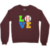 love baseball neon rhinestuds Crewneck Sweatshirt