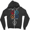 Bong Mathematics design with Earth, Fire, Air, Water and bong icons Zipper Hoodie